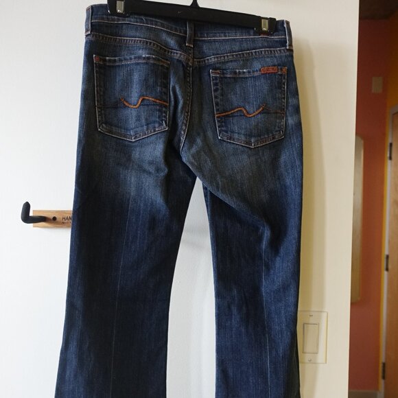Seven 7 for all mankind low-rise flare medium wash jeans size 28 - Picture 6 of 14